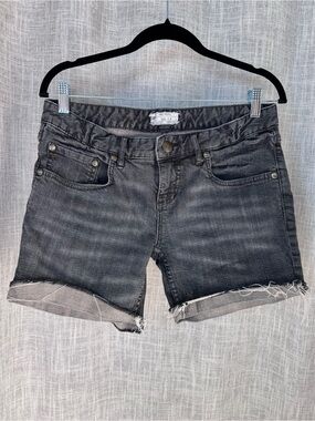 Free People Black Washed Denim Cutoff Shorts 29